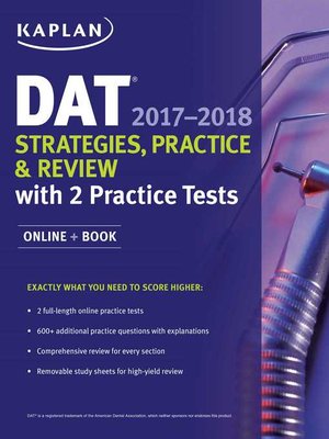cover image of DAT 2017-2018 Strategies, Practice & Review with 2 Practice Tests